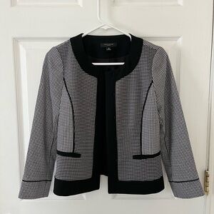 Ann Taylor Black and White Checkered Blazer